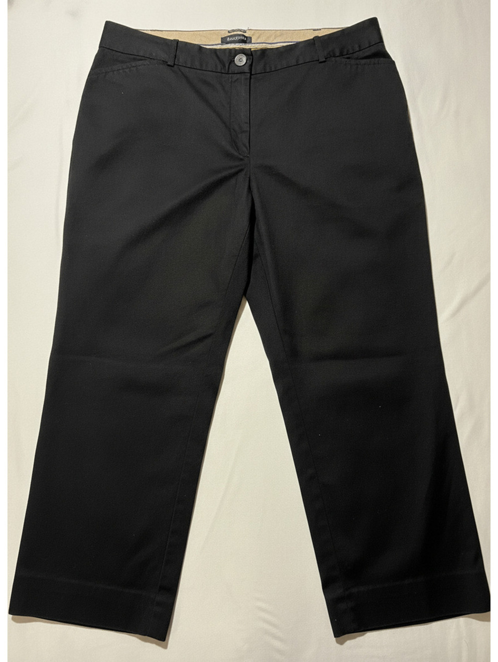 Talbots The Perfect Crop Black Cotton Blend Crop Pants Size